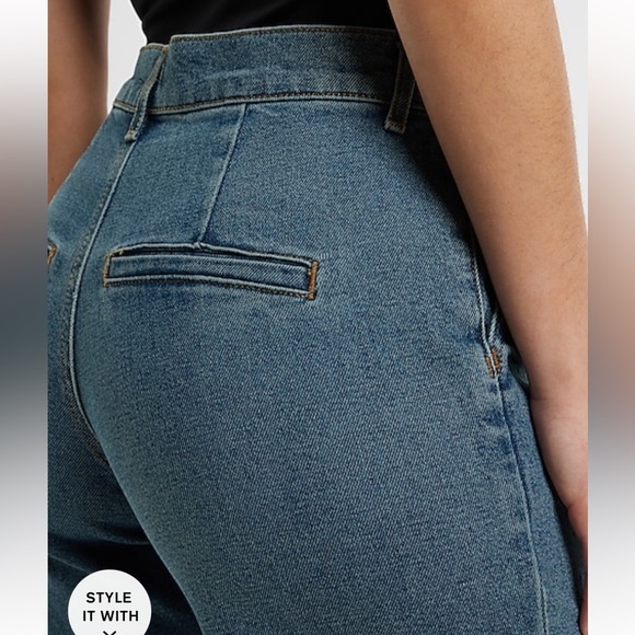 NWT Express Wide Leg High Waist Jeans sz 4 short - Picture 5 of 14